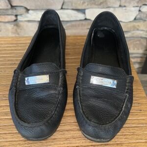 Coach New York Fredrica Black Leather Loafers Slip On Shoes Women Size 7.5B